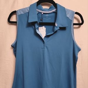 Women's Medium Adidas Heathered Golf Sleeveless Polo